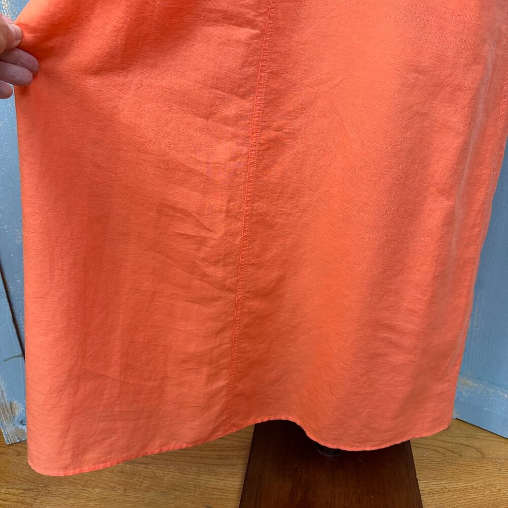 COS Low-Cut Back Linen Midi Dress Orange Sz XS - Picture 5 of 12